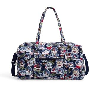 Vera Bradley Cotton Large Travel Duffle Bag, Snow Globes